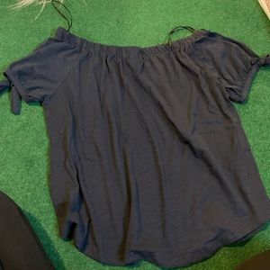 Dark blue off the shoulder top